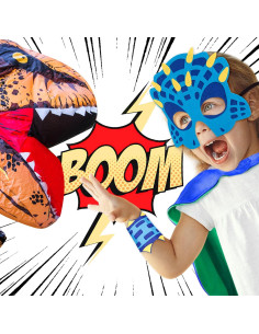 Disfraz de Dinosaurio iROLEWIN para Niños con Capa y Máscara 2