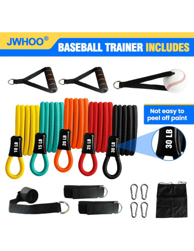 Banda de Resistencia JWHOO para Béisbol - 16 Piezas, 5 Niveles
