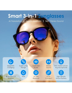 Gafas de sol inteligentes GetD con Bluetooth y traducción AI 2