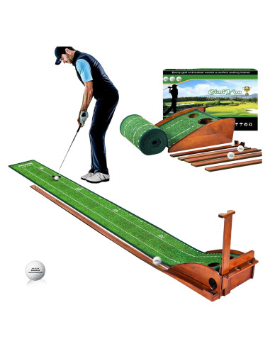 Alfombra de Putt GimiYaa Interior/Exterior 120x30 cm con Devolución Automática