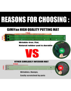 Alfombra de Putt GimiYaa Interior/Exterior 120x30 cm con Devolución Automática 2