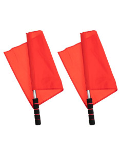 Banderas Rojas de Árbitro Healvian 45x36cm para Fútbol y Voleibol
