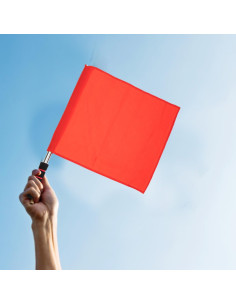 Banderas Rojas de Árbitro Healvian 45x36cm para Fútbol y Voleibol 2