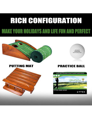 Alfombra de Putt GimiYaa Interior/Exterior 120x30 cm con Devolución Automática