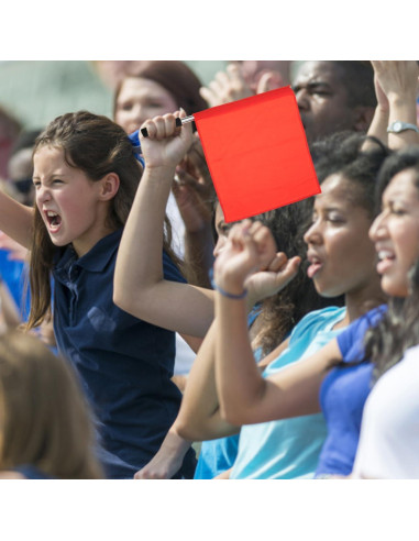 Banderas Rojas de Árbitro Healvian 45x36cm para Fútbol y Voleibol