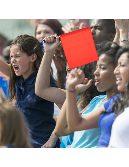 Banderas Rojas de Árbitro Healvian 45x36cm para Fútbol y Voleibol