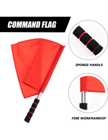 Banderas Rojas de Árbitro Healvian 45x36cm para Fútbol y Voleibol