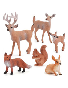 Figuras de Animales del Bosque MEMOVAN 6pcs Decoración Pastel