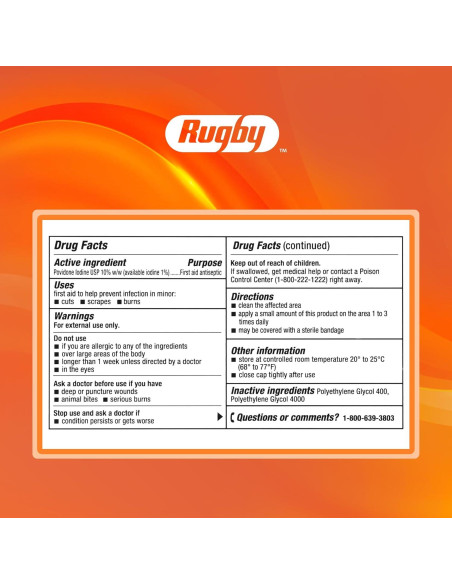 Ungüento Antiséptico Rugby Povidona Yodada 10% 28.35 g