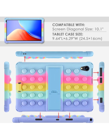 Funda de Silicona DETUOSI para Tableta URAO C107 10.1" Azul