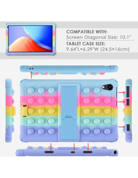 Funda de Silicona DETUOSI para Tableta URAO C107 10.1" Azul