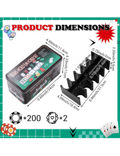 Juego de Póker Texas Holdem JolliLudo 200 Fichas y Accesorios 2