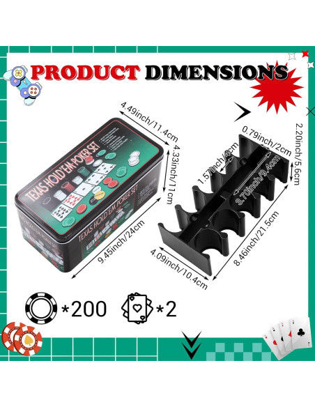 Juego de Póker Texas Holdem JolliLudo 200 Fichas y Accesorios