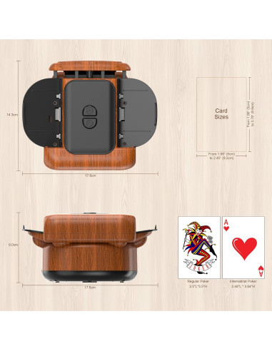 Barajador Automático de Cartas Joymanic para 2 Barajas - Silencioso y Portátil
