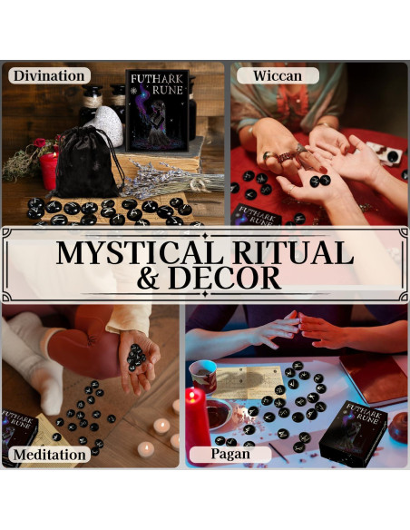 Set de Runas Vikingas Tirmanaz - 25 Piezas con Guía y Bolsa