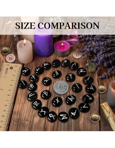 Set de Runas Vikingas Tirmanaz - 25 Piezas con Guía y Bolsa