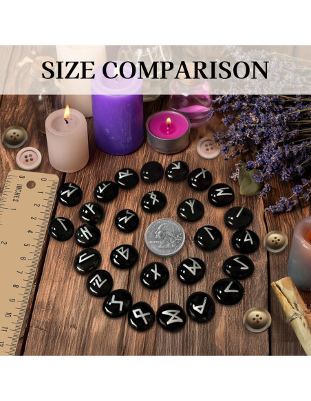 Set de Runas Vikingas Tirmanaz - 25 Piezas con Guía y Bolsa