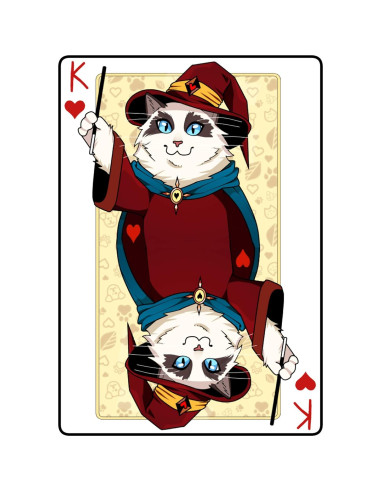 Baraja de Cartas Temática Gatos Medievales - 54 Cartas Impermeables