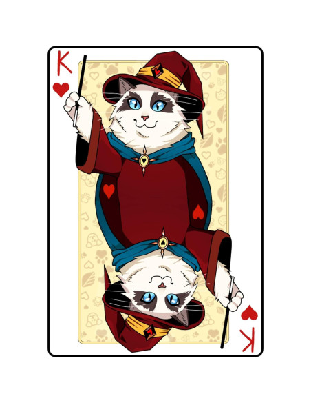 Baraja de Cartas Temática Gatos Medievales - 54 Cartas Impermeables