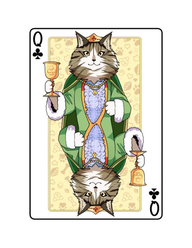 Baraja de Cartas Temática Gatos Medievales - 54 Cartas Impermeables