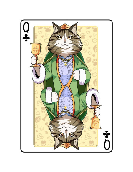 Baraja de Cartas Temática Gatos Medievales - 54 Cartas Impermeables