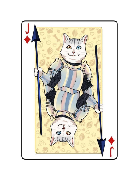 Baraja de Cartas Temática Gatos Medievales - 54 Cartas Impermeables