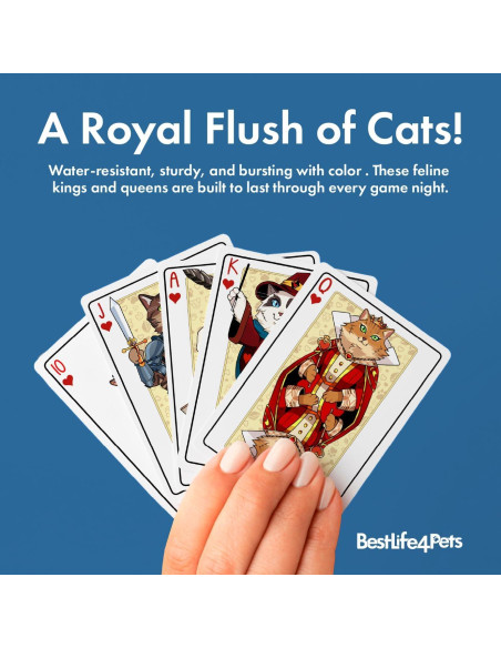 Baraja de Cartas Temática Gatos Medievales - 54 Cartas Impermeables