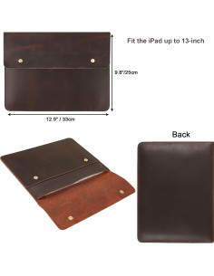 Funda de Piel DUKE&COW para iPad Pro 13" - Marrón Oscuro 2