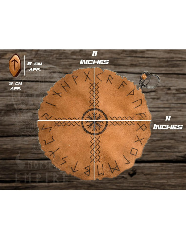 Juego de Runas Vikingas de Hueso con Tapete de Cuero Premium