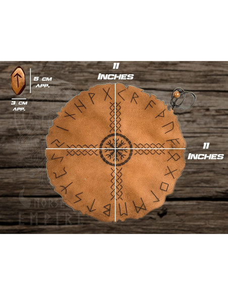 Juego de Runas Vikingas de Hueso con Tapete de Cuero Premium