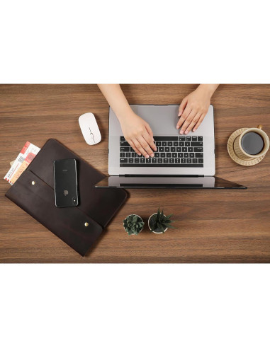 Funda de Piel DUKE&COW para iPad Pro 13" - Marrón Oscuro