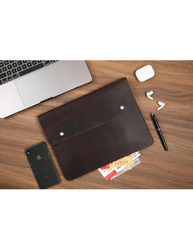 Funda de Piel DUKE&COW para iPad Pro 13" - Marrón Oscuro