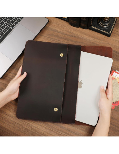 Funda de Piel DUKE&COW para iPad Pro 13" - Marrón Oscuro