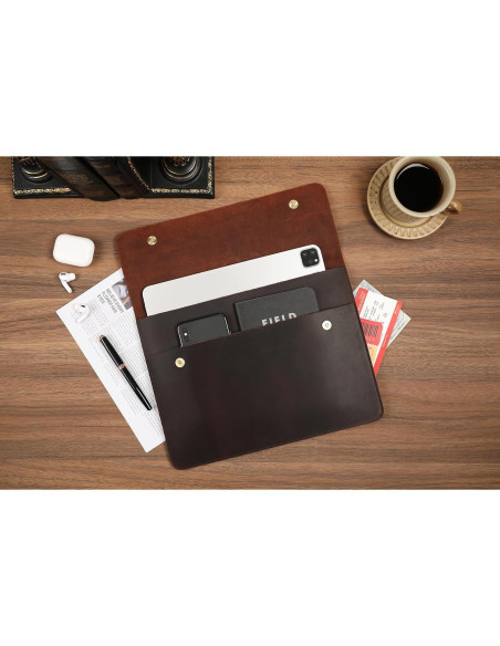 Funda de Piel DUKE&COW para iPad Pro 13" - Marrón Oscuro