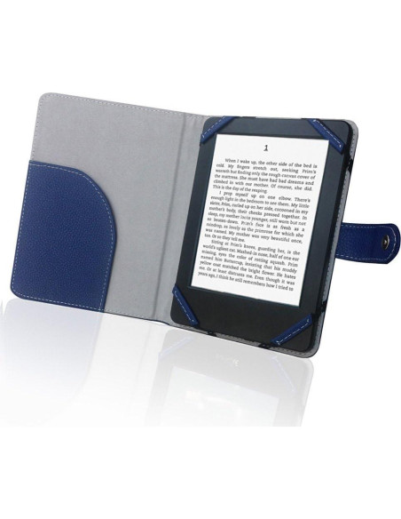 Funda de Libro de Cuero PU Azul para Lector de Ebook 6"