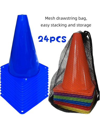 24 Conos de Tráfico de Plástico LCPQMZGH 17.78 cm Entrenamiento