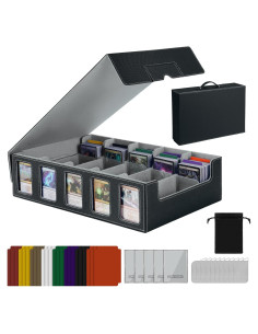 Caja de Almacenamiento de Cartas Enrichovo 5 Filas Gris