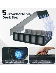 Caja de Almacenamiento de Cartas Enrichovo 5 Filas Gris 2
