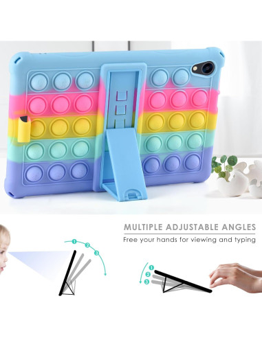 Funda de Silicona DETUOSI para Tableta URAO C107 10.1" Azul