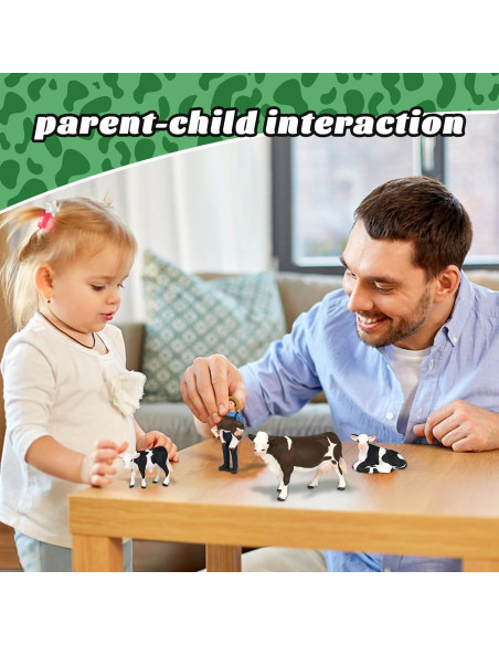 Figuritas de Vaca de Granja MEMOVAN 4pcs Juguetes Realistas Figuritas de Vaca de Granja MEMOVAN 4pcs Juguetes Realistas