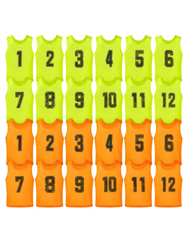 Chalecos de Malla Vabean 24 Piezas para Deportes Adultos