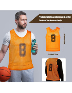 Chalecos de Malla Vabean 24 Piezas para Deportes Adultos 2