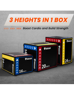 Caja de Salto Pliométrica Fitvids 3-en-1 Espuma 60.96 cm 2