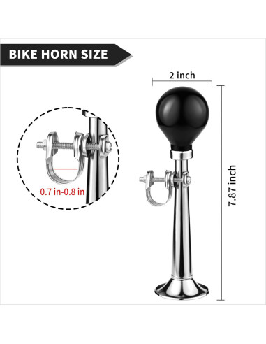 Timbre de bicicleta WHTCHSU clásico de metal 20 cm plateado