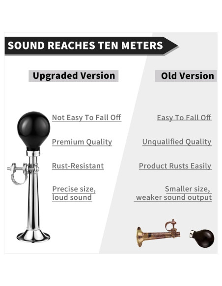 Timbre de bicicleta WHTCHSU clásico de metal 20 cm plateado