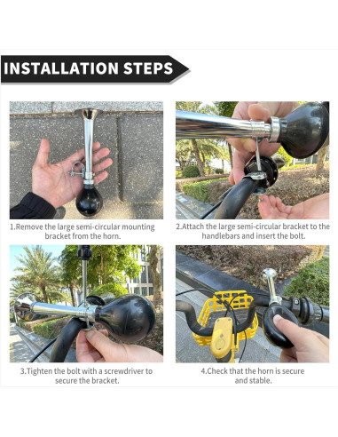 Timbre de bicicleta WHTCHSU clásico de metal 20 cm plateado