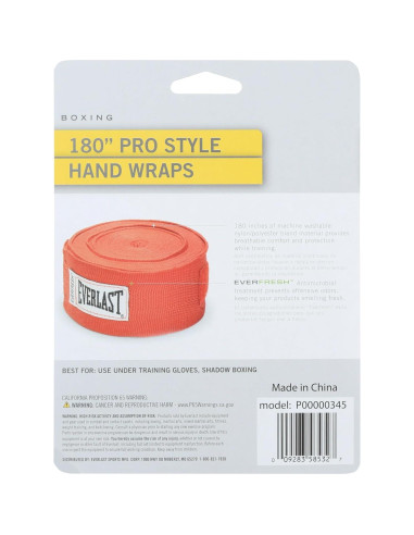 Vendas para Boxeo Everlast 180 cm Rojo - Nylon/Poliéster