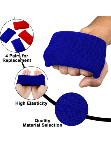 Sunnyray Protectores de Nudillos para Boxeo Gel 4 Pares Rojo Azul