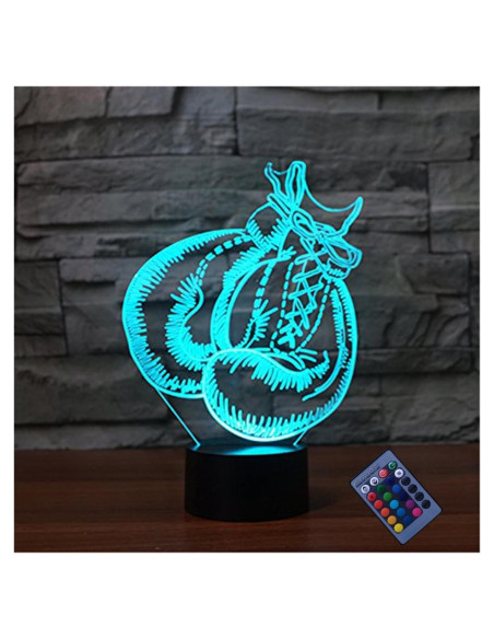 Lámpara de Noche 3D Guantes de Boxeo LED USB Control Remoto
