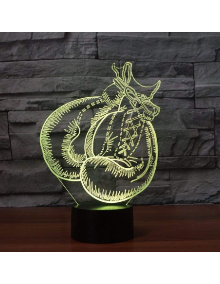 Lámpara de Noche 3D Guantes de Boxeo LED USB Control Remoto